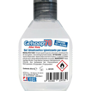 GELSOAP 70 ml 80 KITER Gel igienizzante idroalcolico 70% di alcool per mani senza risciacquo