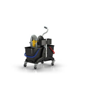 CARRELLO 2P MINI BLACK IS GREEN IPC EUROMOP DOPPIO SECCHIO STRIZZATORE KINETIK