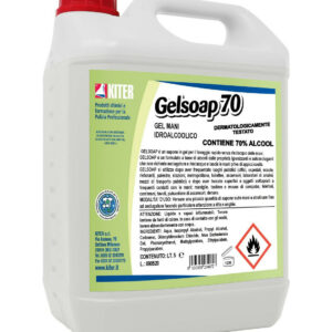 GELSOAP 70 LT 5 KITER Gel igienizzante idroalcolico 70% di alcool per mani senza risciacquo
